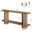 Console de 63 po de long avec accoudoirs, canapé à 2 niveaux en bois avec pieds hexagonaux, meuble d'entrée moderne pour le salon et le vestibule