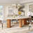 Danford Oval Stone Dining Table with Solid Wood Legs