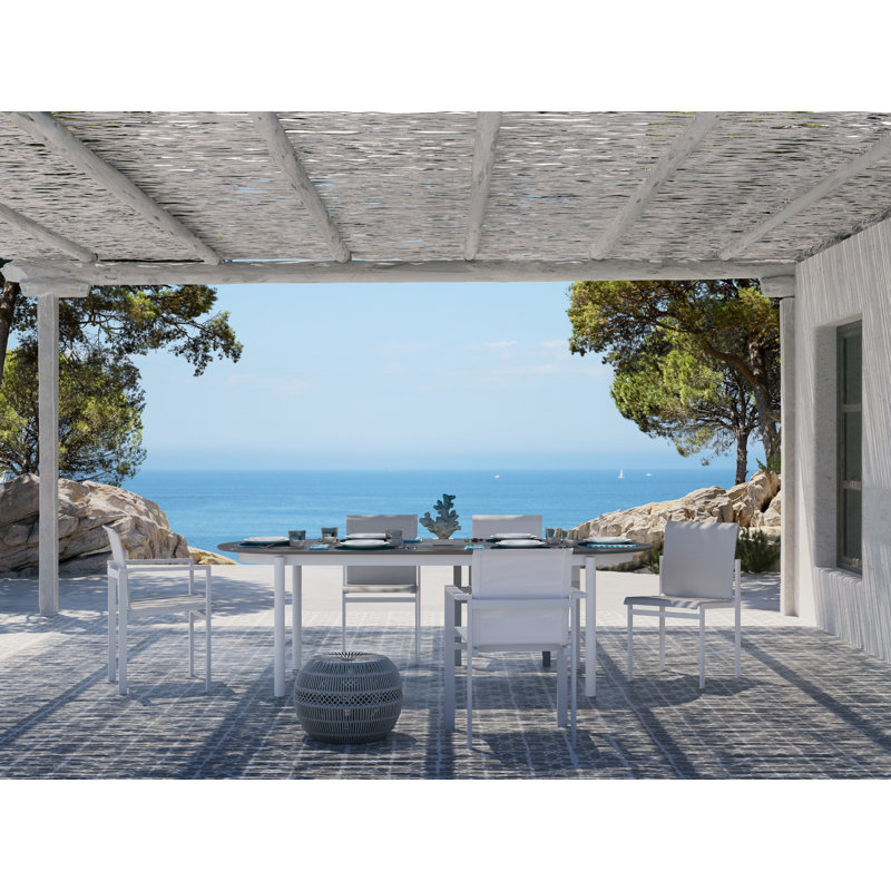 Kwadra Outdoor Dining Armchair, Blanc/Mat Blanc