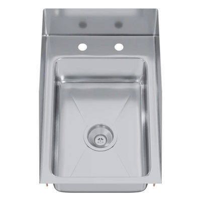 Drop-In Stainless Steel Commercial Sink, 18 in. W x 12 in. D.