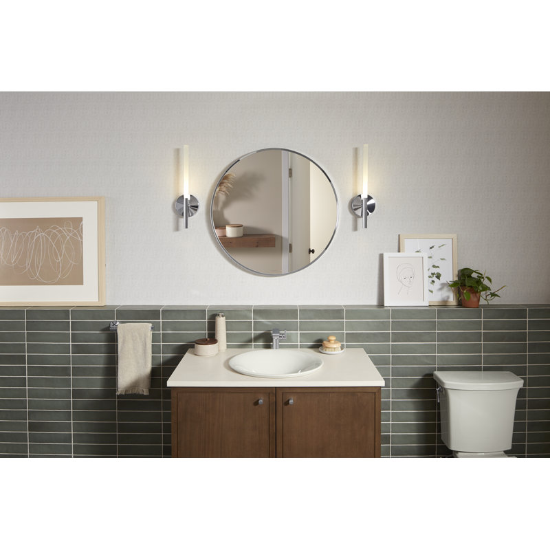 Essential Round Wall Mirror, Bathroom/Vanity Mirror with Frame, Polished Chrome, 42" H  x 42" W x 1.38'' D