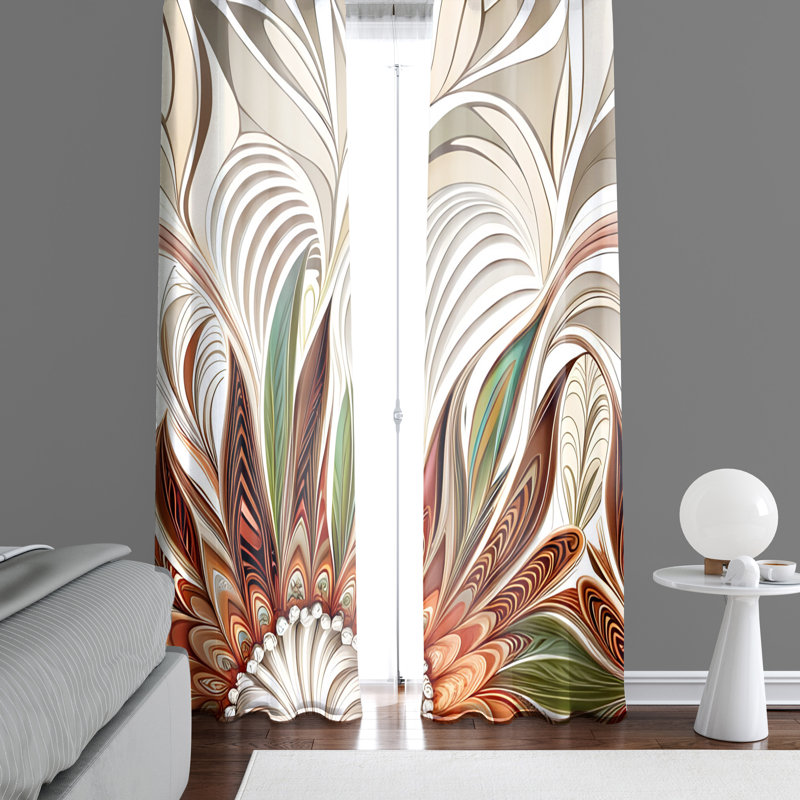 Paire de rideaux semi-transparents en polyester Aicia, L 20 po x L 52 po