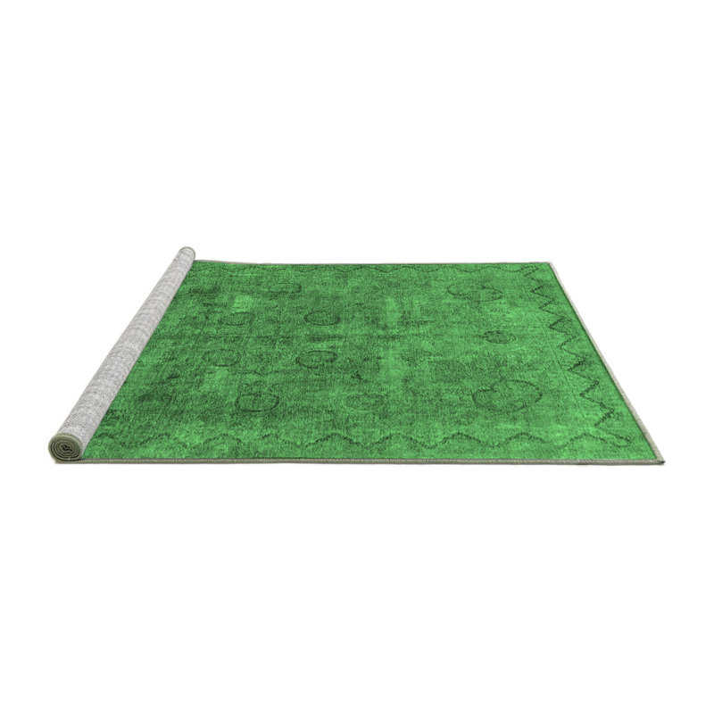 Washable Geometric Indoor Rug, Round 6'