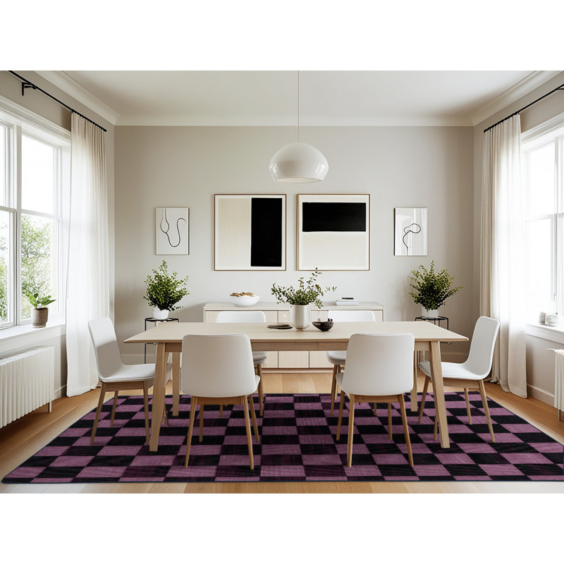 Tapis mauve lavable à la machine, Rectangle 7 pi x 10 pi