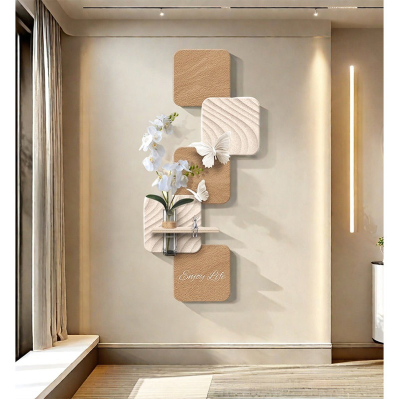 Décoration murale italienne minimaliste italienne avec plantes vertes hydroponiques, H 47,24 po x l 21,65 po x P 4,72 po