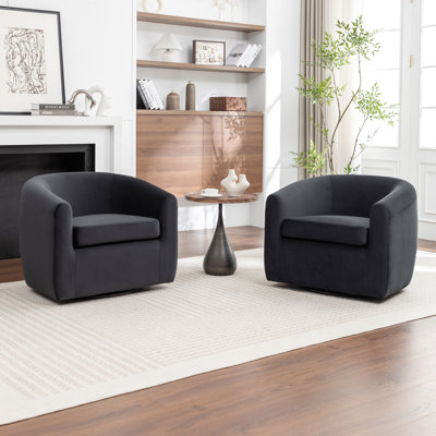 Fauteuil demi-tonneau pivotant de 33,5 po Odey
