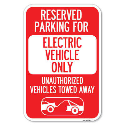 Stationnement réservé pour les véhicules électriques seulement, véhicules non autorisés remorqués (avec graphique de remorquage) / 23113