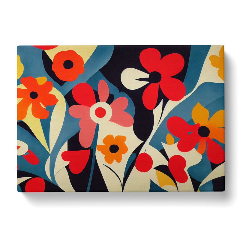 Evolving Abstract Flowers - Wrapped Canvas