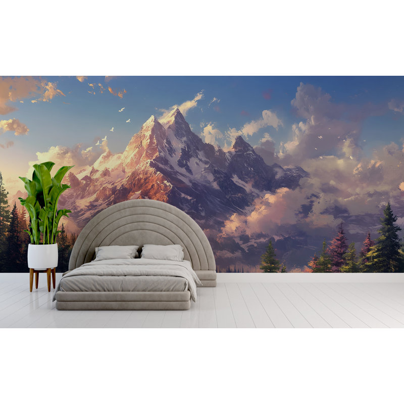 Papier peint Mountain Mountain, L 165 po x l 110 po, Non tissé