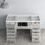 Ninian Vanity Dressing Table with 13-Drawers Glass top 130cm Wide-1398231078