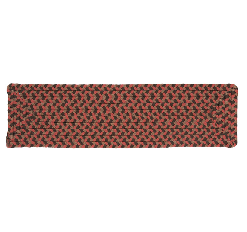 Tapis d'escalier Dietz - Pierre, Tapis d'escalier simple, Rouge / brun foncé