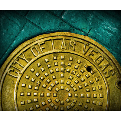 Las Vegas Manhole Cover, Las Vegas Nevada - reproduction de photo sur toile tendue