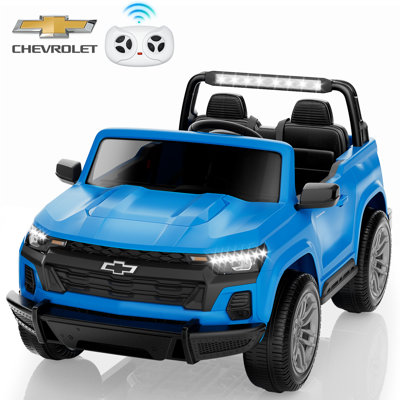 24v 2 Seater Powered Ride On Car, Licensed Chevrolet Colorado Electric Car For Big Kids, Ride On DEARAUTO Toy W/ Rear Storage Trunk, Music Player, Rem
