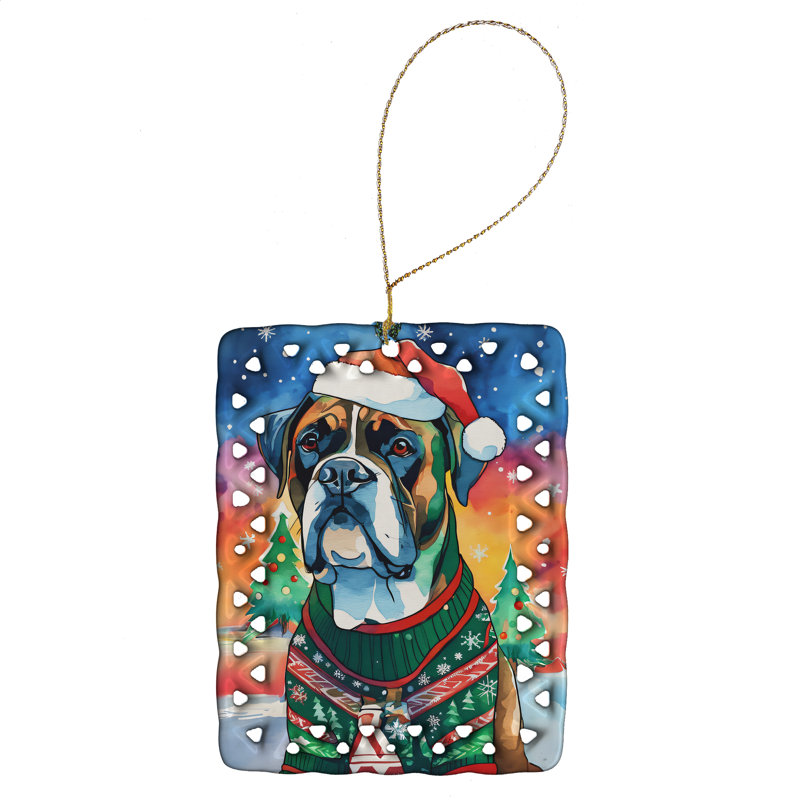 Ornement de Noël en porcelaine Boxer, Boxer 3392