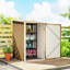 Abri de jardin adossé avec porte, 1 m x 1 m, brun clair