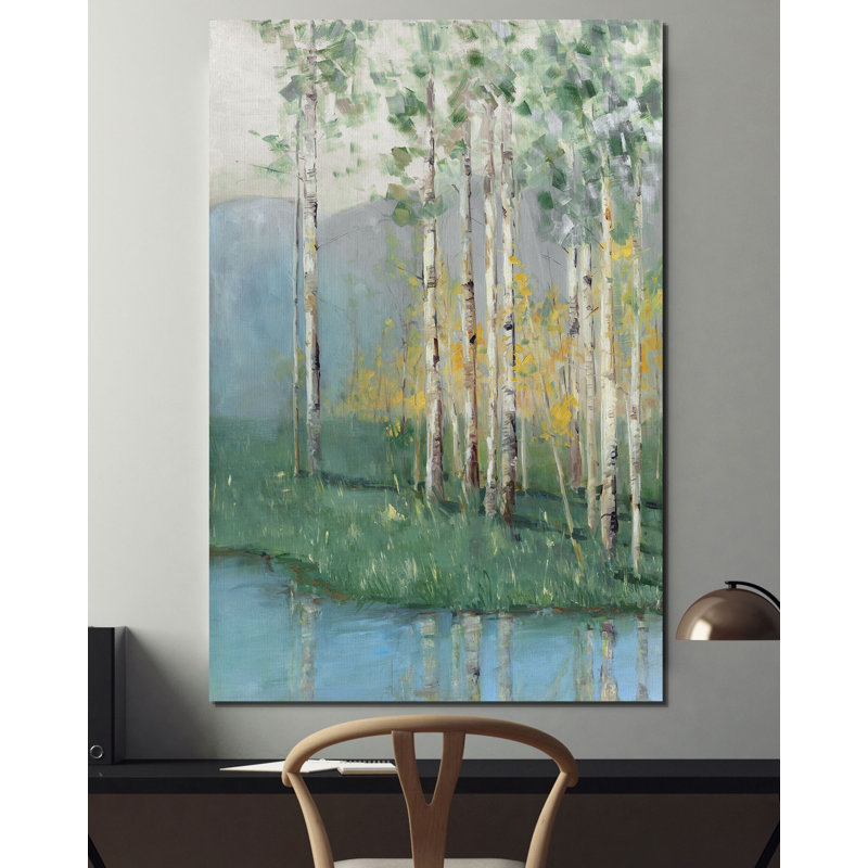 «Birch Reflections II», reproduction, H 12 po x l 8 po x P 1,5 po, Toile tendue
