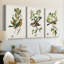Oiseau antique, botanique et œuf sur toile tendue sur mesure - 3 pièces-1777607815