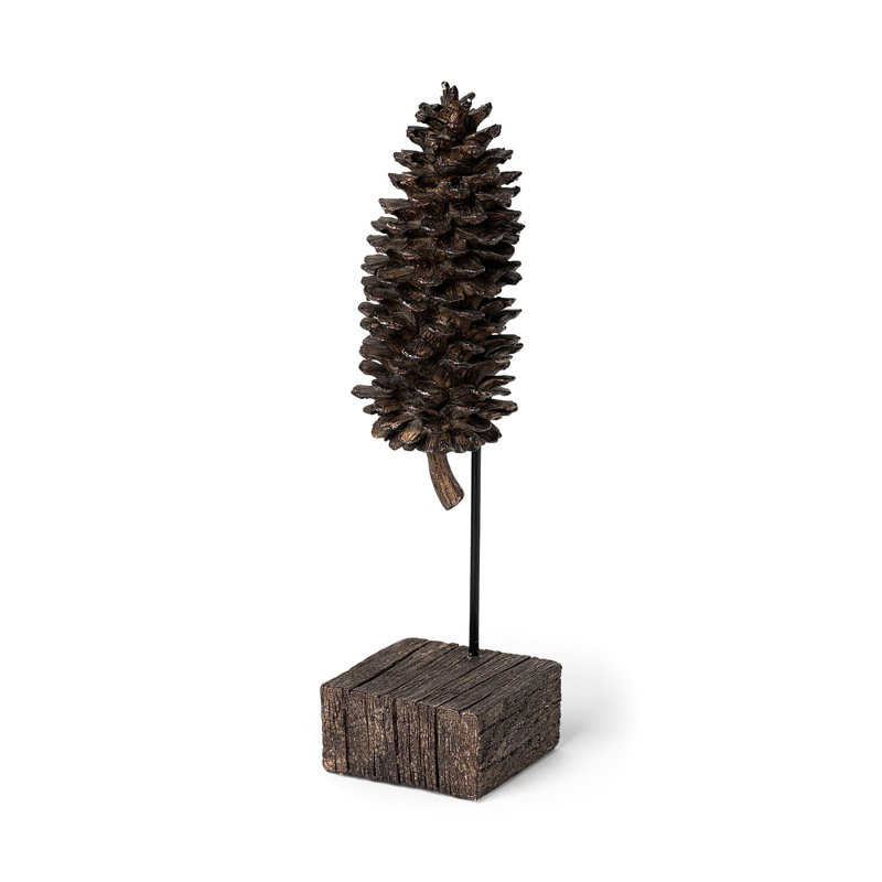 Petite pomme de pin en résine Gillett, H 11 po x l 4 po x P 4 po