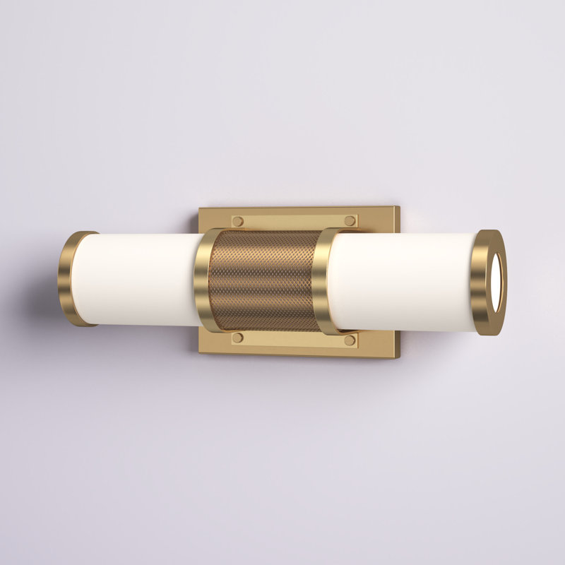 Evan 1-Light Dimmable LED Brushed Brass Bath Sconce