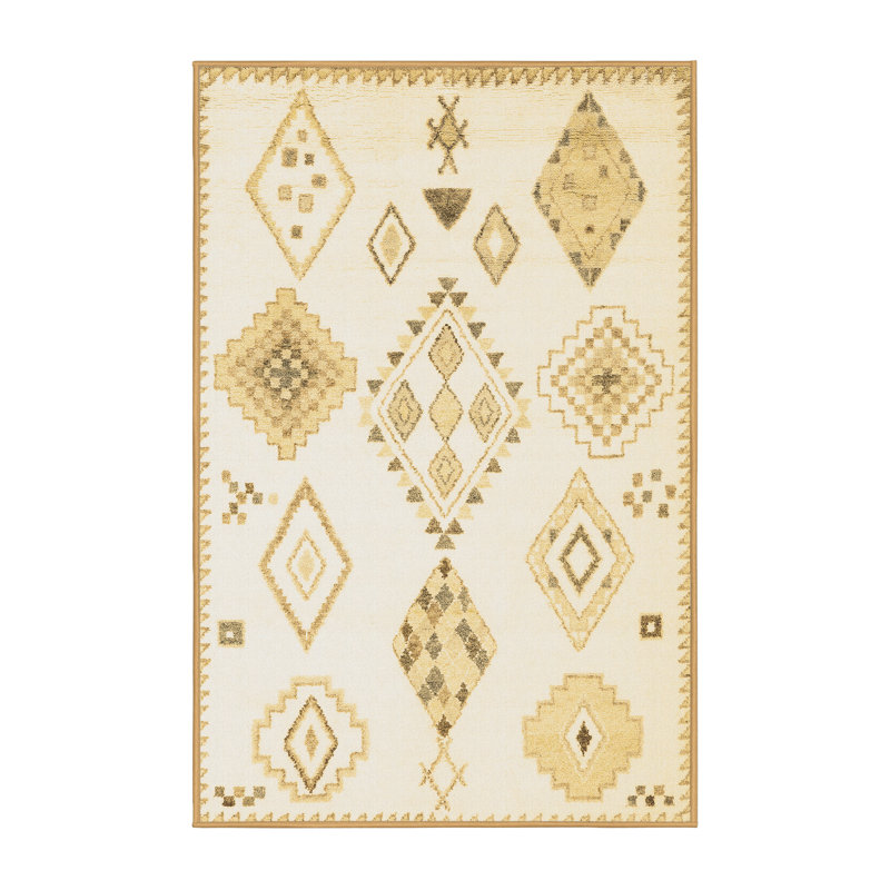 Washable Geometric Indoor Rug, Rectangle 8' x 12'
