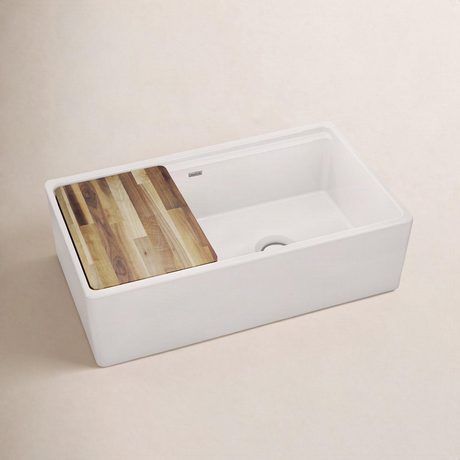 33" Double Basin Farmhouse Kitchen Sink, White