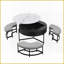 Table basse moderne à plateau relevable avec rangement 3 repose-pieds - Centre de table peu encombrant-564579959-564579914