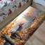 Tapis chic non tissé à motif floral subtil dans des tons de bleu et d'or pour un ajout élégant-128250121