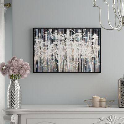 «Diamond Shower Glam Chandelier», impression encadrée sur toile