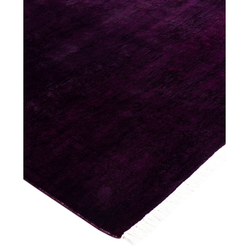 Overdyed One-of-a-Kind 3' 2" x 12' 5" Hand Knotted Area Rug