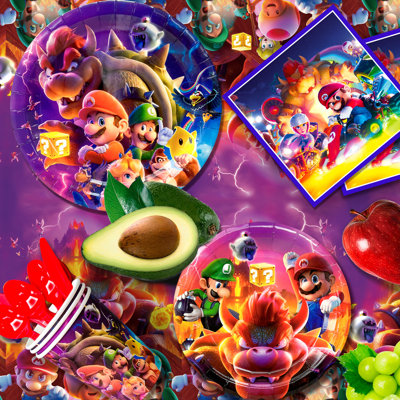 Super Mario Party Supplies, 112pcs Mario Birthday Decorations