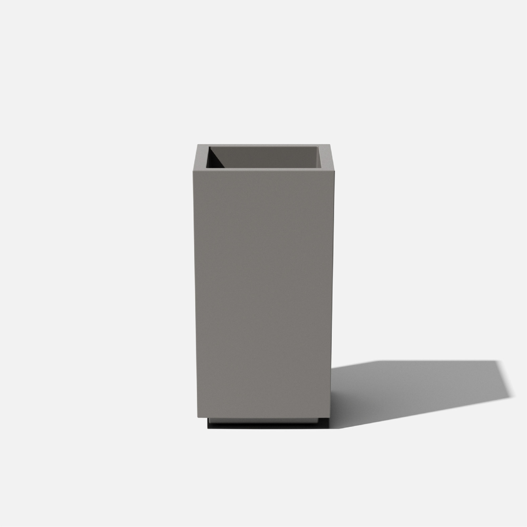 Block Series Pedestal Planter, 26” H x 13.5” W x 13.5” D, Gray