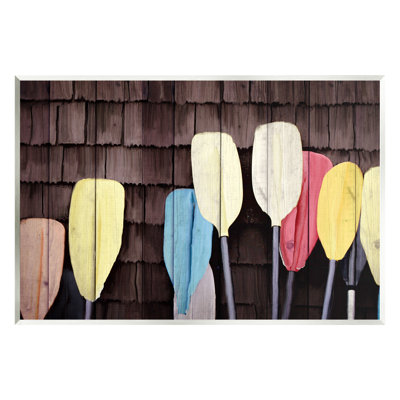 «Bb-381-Wood Rustic Boat Oars on Canvas» par Kim Allen, reproduction