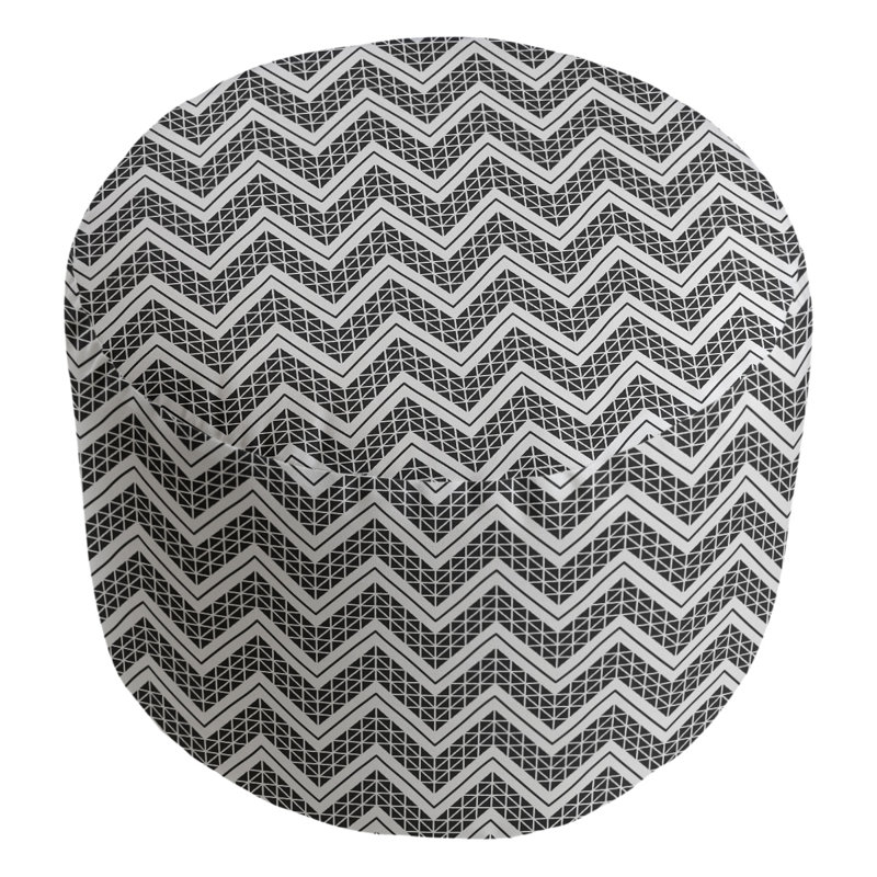 Upholstered Pouf, Light Black