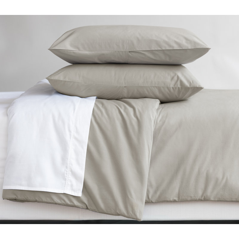 Cotton Duvet Cover Set, Full/Queen Duvet Cover + 2 Standard Shams, Castlerock