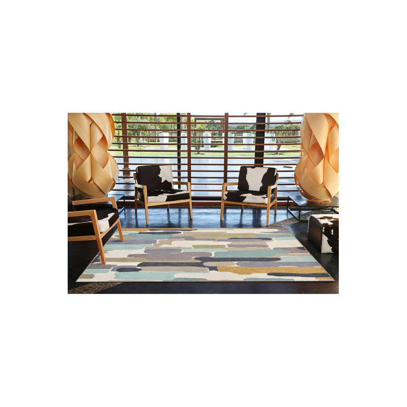 Colorful Patterned Decorative Carpet With Watercolor Pattern, Runner 3'4" x 9'11"