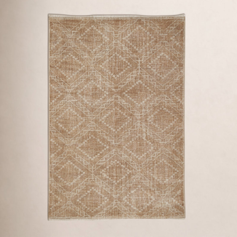 Alfreda Hand-Knotted Geometric Wool Rug, Rectangle 2'6" x 8'