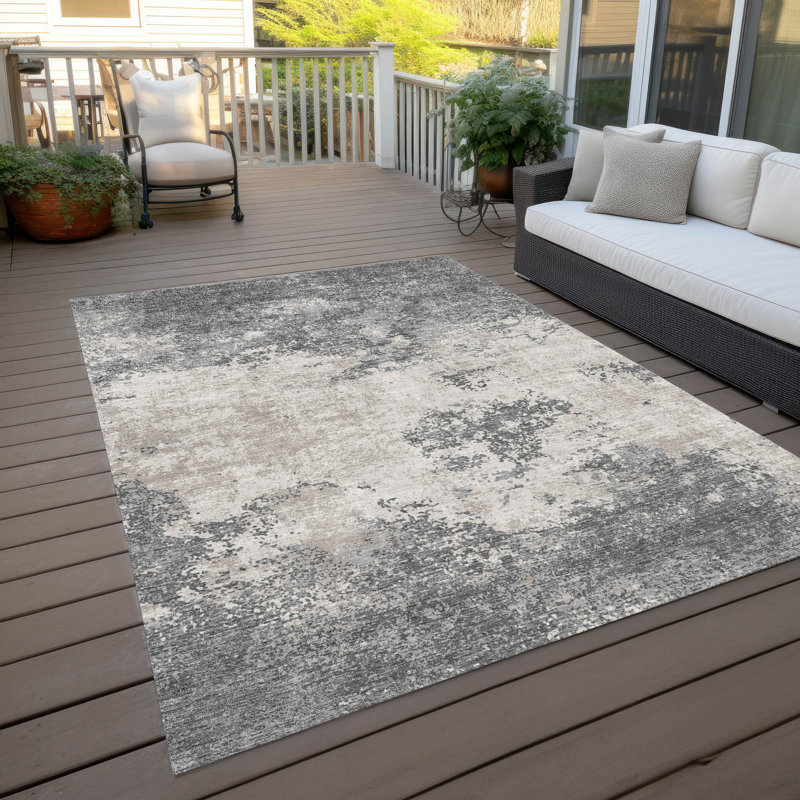 Tapis intérieur / extérieur gris Aera , 8' x 10'