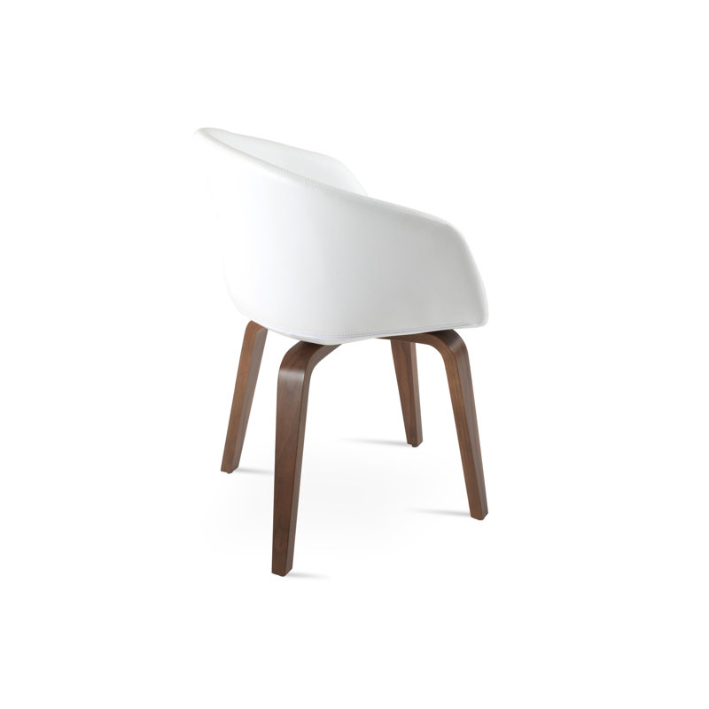 Fauteuil Tribeca, Blanc, Noyer