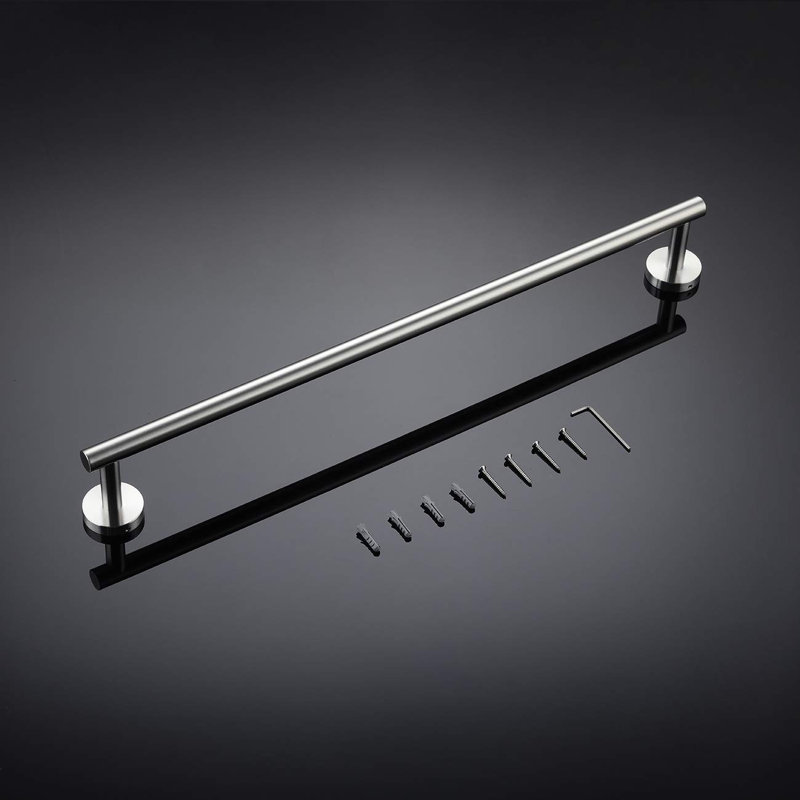 Barre à serviettes en acier inoxydable - Support mural antirouille pour salle de bain / cuisine, Argent argent