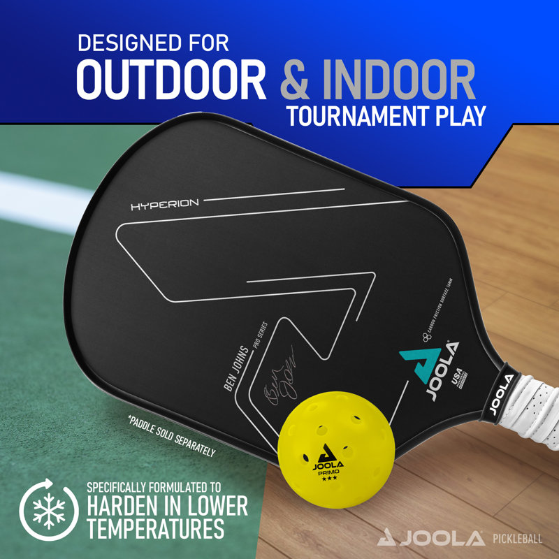 Balles de pickleball JOOLA Primo - paquet de 20 balles de pickleball intérieures et extérieures 3 étoiles
