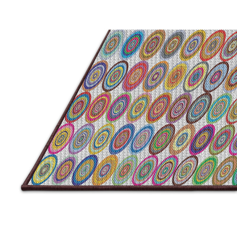 Tapis décoratif géométrique rouge Priolo, Rectangle 5 pi x 8 pi