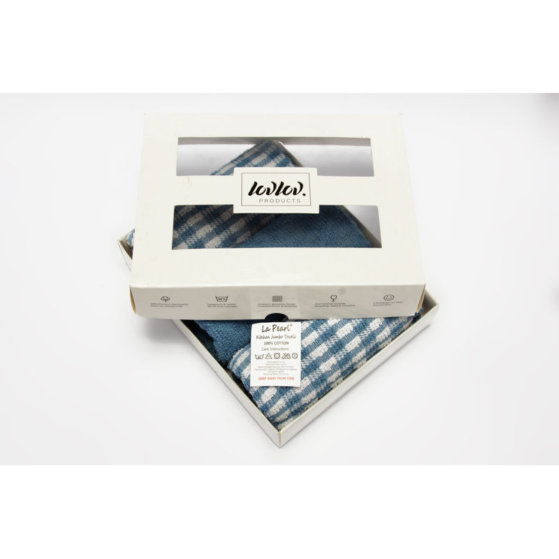 Cotton Jacquard Tea Towel Kitchen Towel, Blue