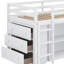 Lit mezzanine avec armoire à tiroirs intégrée, étagère et bureau coulissant-1197228079