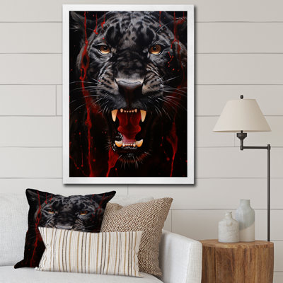 «Black Red Red Panther» sur toile imprimée