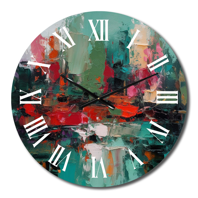 Horloge murale rouge et verte Textures of the Mind II, Moyenne