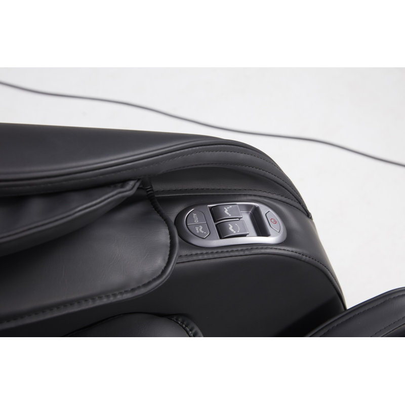 Faux Leather Heated Massage Chair, Black Faux Leather