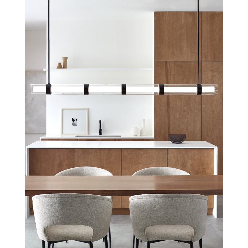 Wit 1 - Light LED Pendant, 6" H x 84.1" W x 3.9" D, Aged Brass
