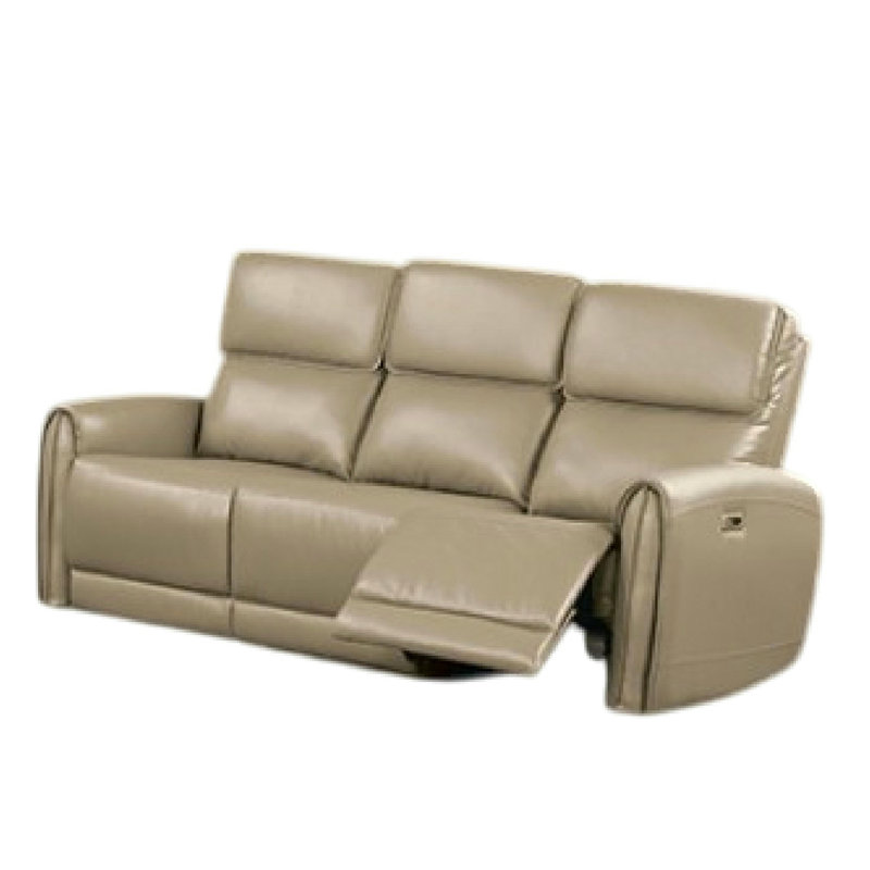 Ensemble de canapé et causeuse inclinables électriques 2 pièces Sily, similicuir beige, Beige