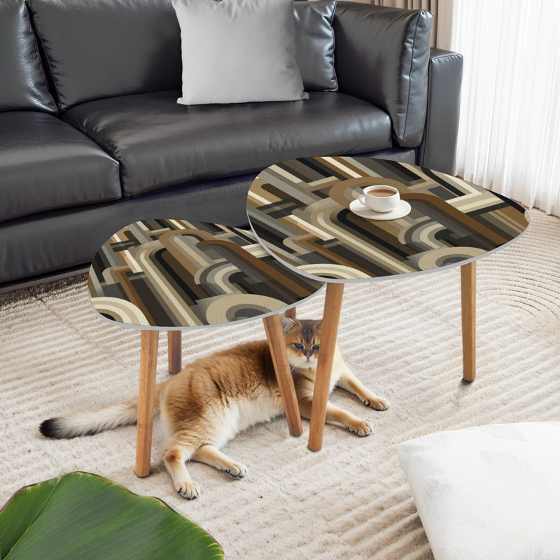 Ensemble de 2 tables basses gigognes Triangle