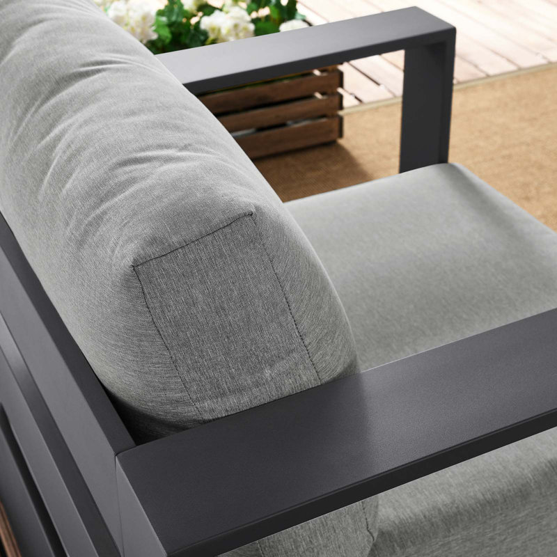 Modway Tahoe Outdoor Patio Powder-Coated Aluminum Armchair, Gray, Gray